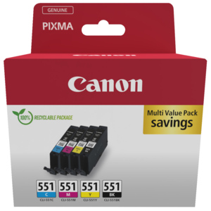 Canon CLI-551BKCMY, cyan, magenta, gelb, schwarz