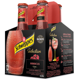Schweppes Premium Hibiscus Tonic, Karton zu 4 Fl. x 20 cl