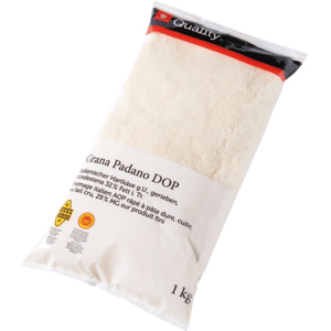 Quality Grana Padano DOP, gerieben, 5 x 1 kg