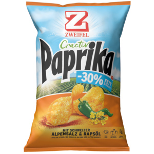 Zweifel Cractiv Chips Paprika, 14 x 160 g