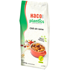 Haco Plantics Chili sin carne vegan, 1,575 kg Haco Plantics Chili sin carne vegan, 1,575 kg