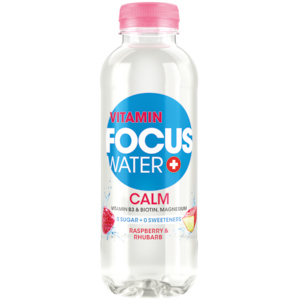 Focuswater Calm, Rhabarber & Himbeere, 12 x 50 cl
