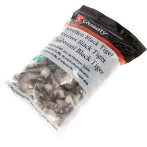 Quality ASC Riesen Crevetten Black Tiger, Tail-on, entdarmt, 31/40, tiefgekühlt, 10 x 1 kg Quality ASC Riesen Crevetten Black Tiger, Tail-on, entdarmt, 31/40, tiefgekühlt, 10 x 1 kg