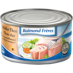 Raimond Frères Thon Tongol hell in Sonnenblumenöl, 5 x 100 g
