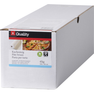 Quality Kuchenteig eckig, palmfrei, ausgewallt, 300 x 40 cm, 4 kg