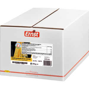 Ernst Nudeln gestreckt, 4-Ei, 2,5 mm, 24cm, 5 kg Ernst Nudeln gestreckt, 4-Ei, 2,5 mm, 24cm, 5 kg