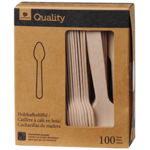 Quality Holz Kaffeelöffel, 11 cm, Pack zu 100 Stück Quality Holz Kaffeelöffel, 11 cm, Pack zu 100 Stück