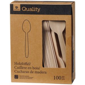 Quality Holzlöffel 16 cm, Pack zu 100 Stück Quality Holzlöffel 16 cm, Pack zu 100 Stück