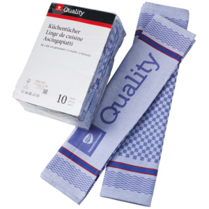 Quality Küchentuch Baumwolle 50 x 100 cm gemustert, Pack zu 10 Stück