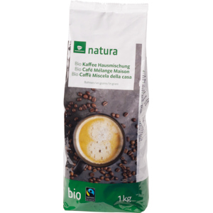 Natura Bio Fairtrade Kaffeebohnen, Hausmischung, 1 kg Natura Bio Fairtrade Kaffeebohnen, Hausmischung, 1 kg
