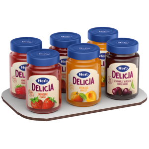 Hero Delicia Original Konfitüre assortiert, 60% Fruchtanteil, 6 x 290 g Hero Delicia Original Konfitüre assortiert, 60% Fruchtanteil, 6 x 290 g