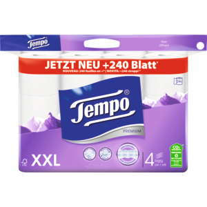 Tempo Toilettenpapier, 4-lagig, weiss, 120 Blatt, 24 Rl