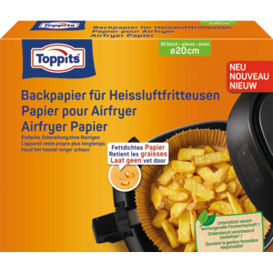 Toppits Backpapier für Heissluftfritteusen FSC, 20 Stück