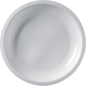 Teller rund weiss, Mehrweg, Ø 22 cm, Pack zu 25 Stück