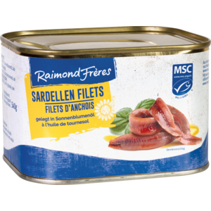Raimond Frères, MSC, Sardellenfilets, gelegt in Sonnenblumenöl, 793 g