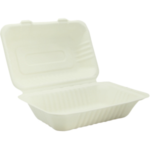 Menüschale Zuckerrohr Verive rechteckig, 23 x 15,5 x 8 cm, Karton zu 5 x 50 Stück
