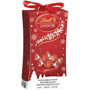 Lindt LINDOR Kugeln Milch Kleines Geschenk Weihnachten, 75g Lindt LINDOR Kugeln Milch Kleines Geschenk Weihnachten, 75g