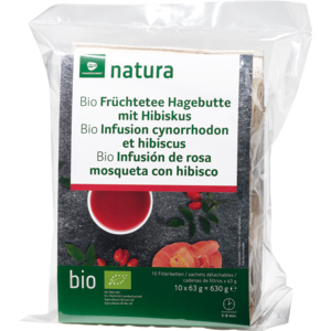Natura Bio Hagebutten-Hibiskustee, Grossbeutel, 10 x 63 g Natura Bio Hagebutten-Hibiskustee, Grossbeutel, 10 x 63 g