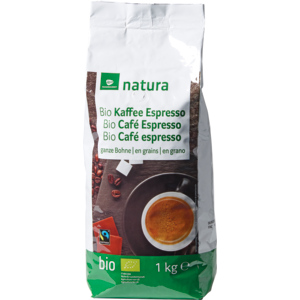 Natura Fairtrade Bio Kaffee Espresso Bohnen, 1 kg Natura Fairtrade Bio Kaffee Espresso Bohnen, 1 kg