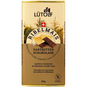 Ribelmais Chips Zartbitter Schokolade 56%, 12 x 80 g