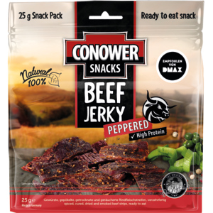 Conower Beef Jerky, peppered, Europa, 25 g Conower Beef Jerky, peppered, Europa, 25 g