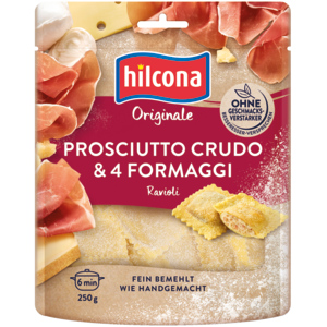Hilcona Ravioli Prosciutto Crudo e Quattro Formaggi, 250 g Hilcona Ravioli Prosciutto Crudo e Quattro Formaggi, 250 g