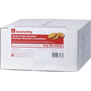 Economy Poulet Crispy Schnitzel, geformt, paniert, frittiert, tiefgekühlt, 2 x 16 x 125 g