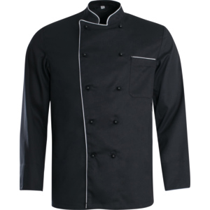 Workfashion Kochjacke, langarm Passepoil, schwarz/weiss, Grösse 62 Workfashion Kochjacke, langarm Passepoil, schwarz/weiss, Grösse 62