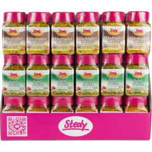 Stedy Mini Gwürz Trio mit HärdöpfelGwürz, FleischGwürz & SalatGwürz im Mini Streuer, 215 g Stedy Mini Gwürz Trio mit HärdöpfelGwürz, FleischGwürz & SalatGwürz im Mini Streuer, 215 g