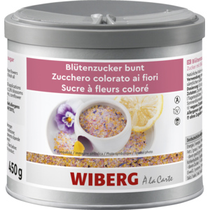 Wiberg Blütenzucker bunt, Zucker bunt mit Blüten, 450 g
