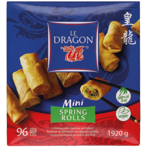 Le Dragon Mini Frühlingsrollen mit Gemüse, vegi, TK, 96 x 20 g / 1,9 kg Le Dragon Mini Frühlingsrollen mit Gemüse, vegi, TK, 96 x 20 g / 1,9 kg