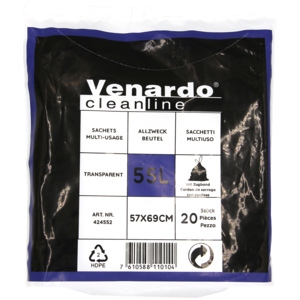 Allzweckbeutel mit Zugband 55/Transp. ZB, Pack à 20 Stück Allzweckbeutel mit Zugband 55/Transp. ZB, Pack à 20 Stück