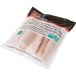 Quality ASC Pangasius Rücken, ohne Haut, ca. 100 - 140 g, tiefgekühlt, 1 kg Quality ASC Pangasius Rücken, ohne Haut, ca. 100 - 140 g, tiefgekühlt, 1 kg