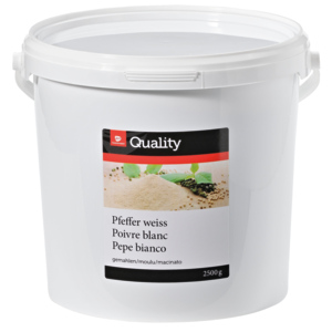 Quality Pfeffer weiss gemahlen, 2,5 kg