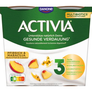 Danone Activia Joghurt Pfirsich und Passionsfrucht 4 x 115 g