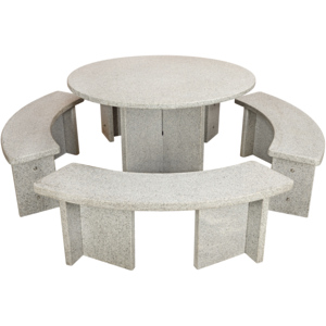 Nouvel Granittisch mit Sitzbank rund 120 cm Nouvel Granittisch mit Sitzbank rund 120 cm