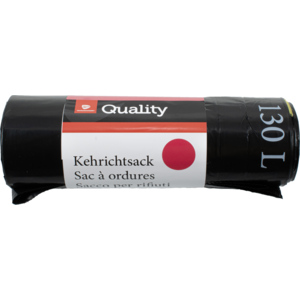 Quality Kehrichtsack mit Zugband, 130 l, Rolle zu 10 Säcke