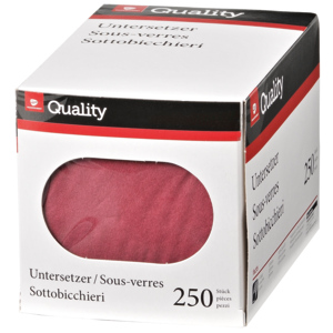 Quality Untersetzer, 6-lagig, bordeaux, 250 St