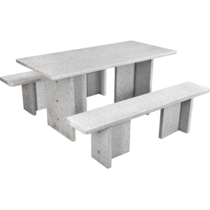 Nouvel Granittisch mit Sitzbank rechteckig 160 x 75 cm