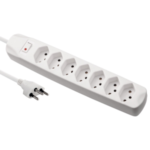 Steckdosenleiste mit Schalter 7 x T13 weiss Steckdosenleiste mit Schalter 7 x T13 weiss