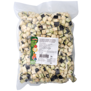 Auberginen Rissolée, 14 x 14 x 14 mm, 1 kg Auberginen Rissolée, 14 x 14 x 14 mm, 1 kg