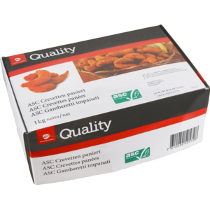 Quality ASC Crevetten paniert, tiefgekühlt, 1 kg Quality ASC Crevetten paniert, tiefgekühlt, 1 kg