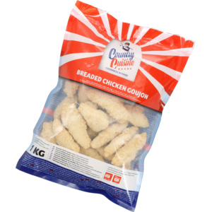 Chicken Goujon, Innenfilet, paniert, frittiert, tiefgekühlt, 25-45 g, 1kg Chicken Goujon, Innenfilet, paniert, frittiert, tiefgekühlt, 25-45 g, 1kg