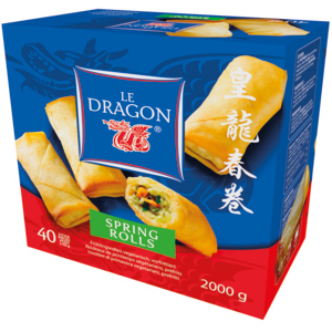 Le Dragon Frühlingsrollen mit Gemüse, vegi, TK, 40 x 50 g / 2 kg Le Dragon Frühlingsrollen mit Gemüse, vegi, TK, 40 x 50 g / 2 kg
