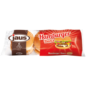 Jaus Hamburger Brötchen, 6 Stück, 8 x 300 g