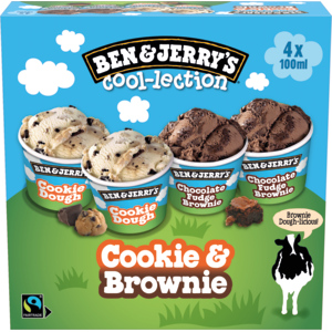 Ben & Jerry's The Cookie & Brownie Collection, 4 x 100 ml Ben & Jerry's The Cookie & Brownie Collection, 4 x 100 ml