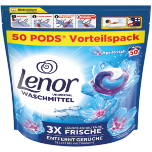 Lenor Vollwaschmittel, Pods All-in-1 Aprilfrisch, 50 Waschgänge Lenor Vollwaschmittel, Pods All-in-1 Aprilfrisch, 50 Waschgänge