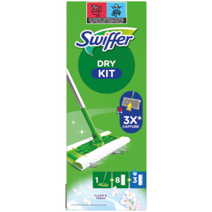 Swiffer Boden Starterset, Bodenstab + 8 Trockentücher + 3 Nasstücher Swiffer Boden Starterset, Bodenstab + 8 Trockentücher + 3 Nasstücher