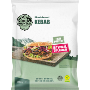 The Green Mountain Plant-based Kebab, tiefgekühlt, 2 x 1,5 kg The Green Mountain Plant-based Kebab, tiefgekühlt, 2 x 1,5 kg