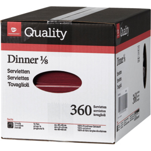 Quality Servietten Dinner, 1/8, 3-lagig, 40 x 40 cm, bordeaux, 6 x 60 St Quality Servietten Dinner, 1/8, 3-lagig, 40 x 40 cm, bordeaux, 6 x 60 St